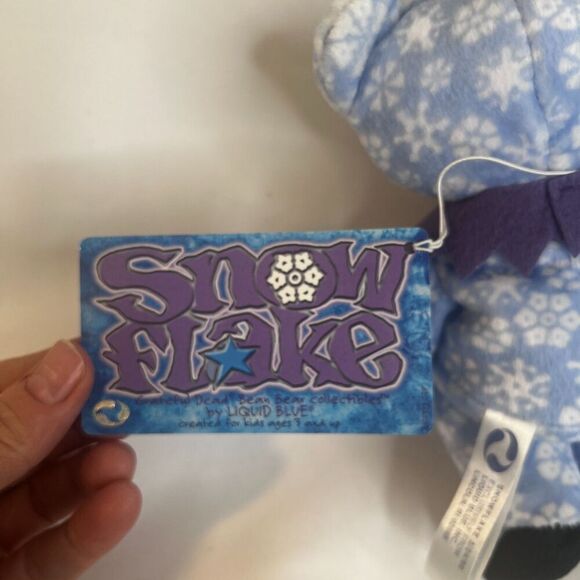 Grateful Dead Bean Bear Collection by Liquid Blue NWT "Snowflake"Bear 1990 - Picture 5 of 8